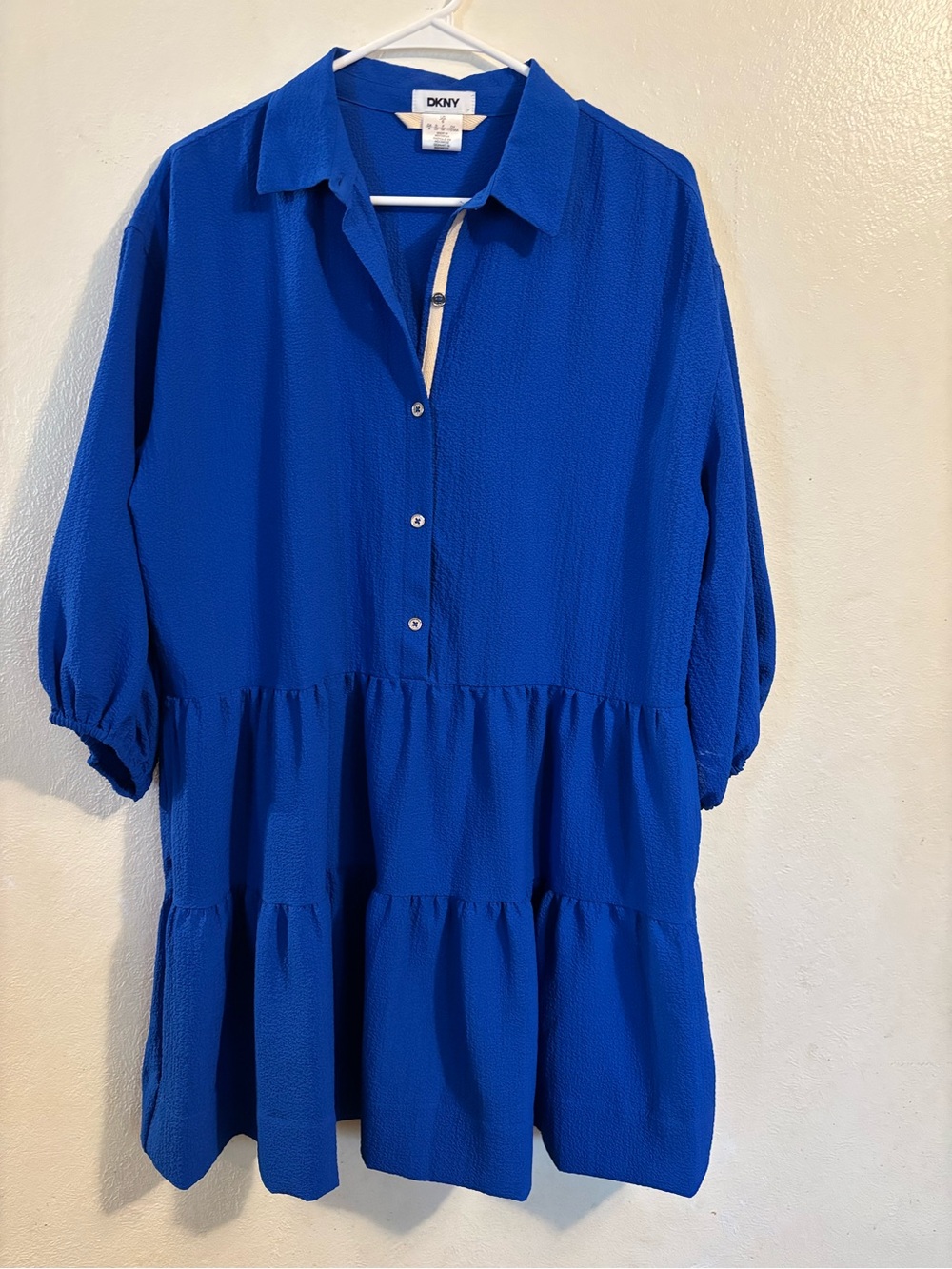 DKNY Cobalt Blue Tiered Shirt Tunic